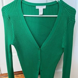 Green Button-Up Sweater